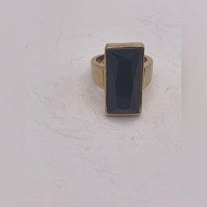 Faux Black Onyx Statement Ring Size 7